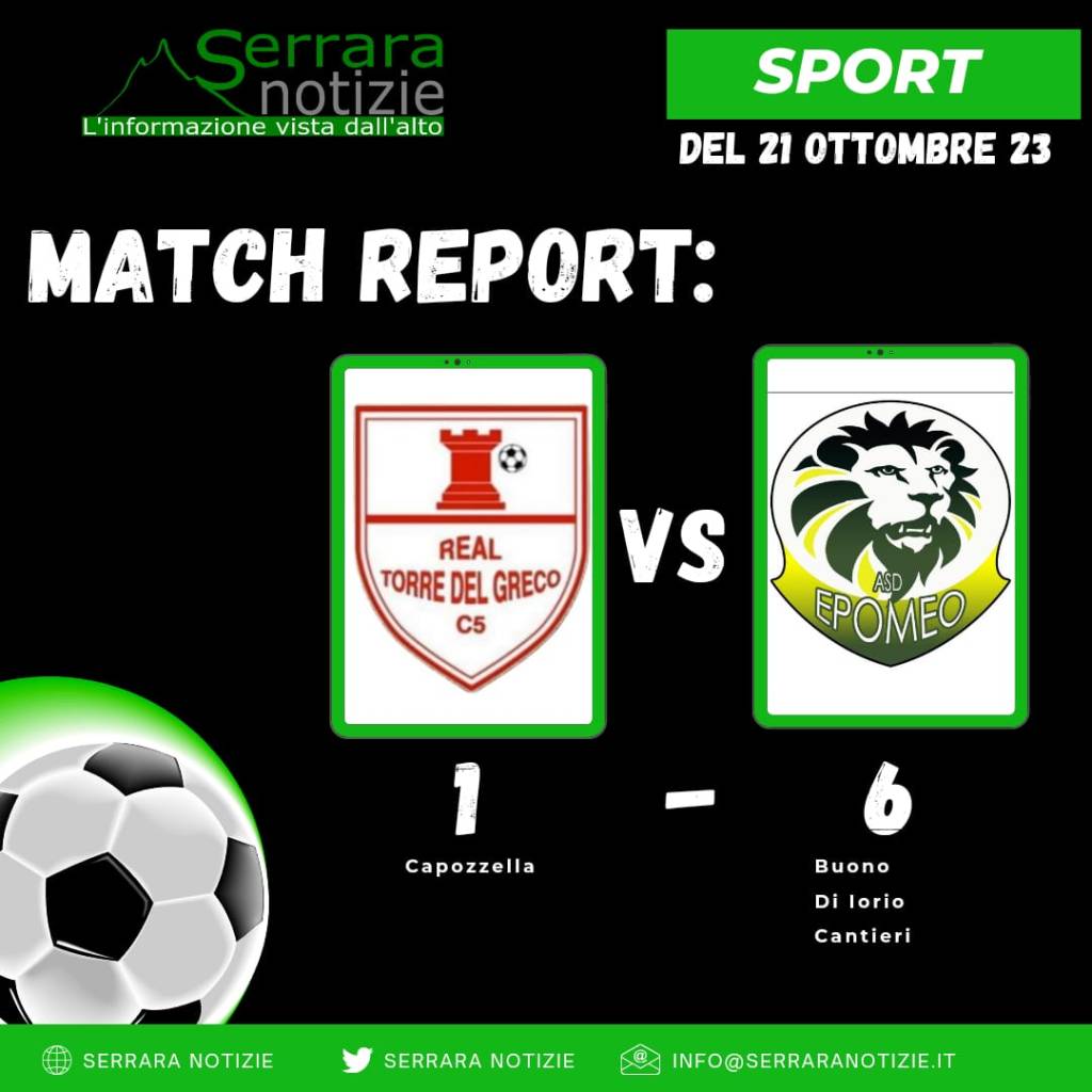 Real Torre del Greco – Epomeo 1-6 un ottimo risultato per la nostra squadra con una fantastica tripletta di Giuseppe&nbsp;Buono!