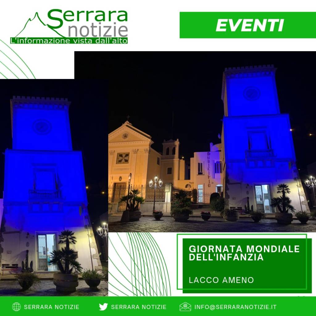 La Torre del Municipio di Lacco Ameno illuminata di blu: l’iniziativa