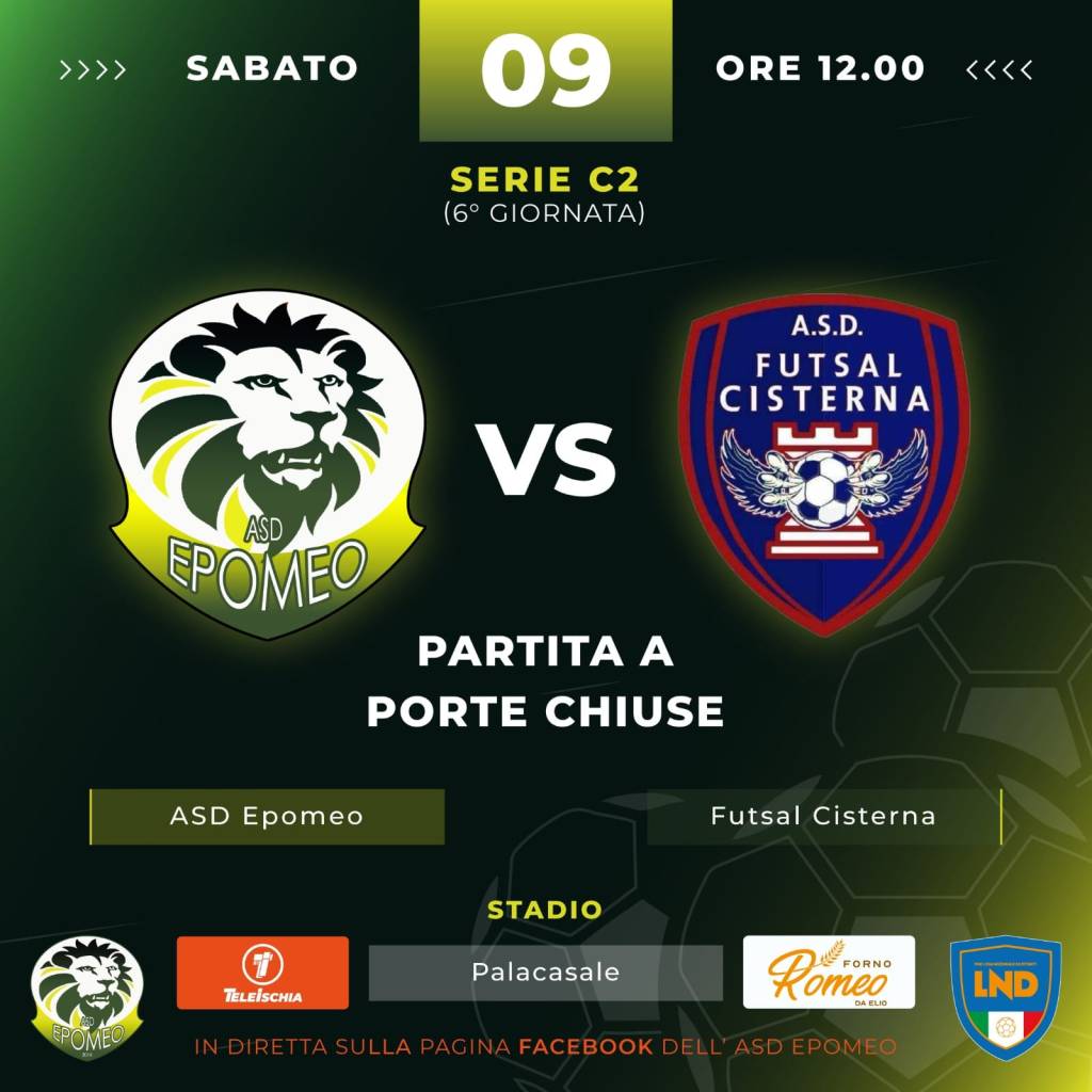 Si spegne nuovamente la luce in casa Epomeo, perde 2-5 con il Futsal Cisterna