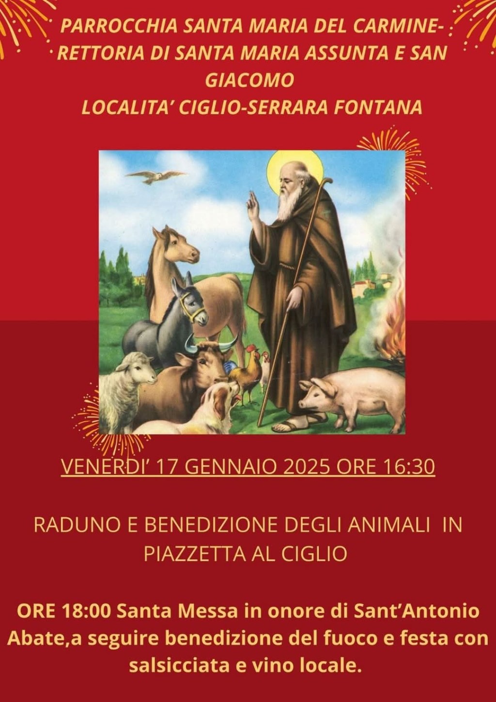 Sant’Antonio Abate: un fuoco di tradizione e spiritualità al&nbsp;Ciglio