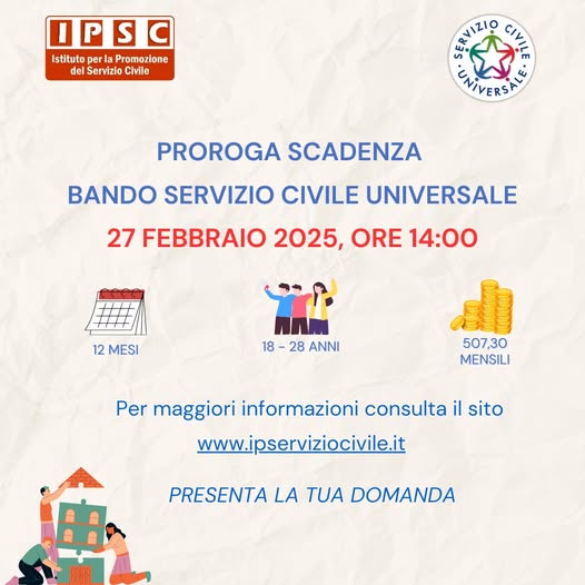 Prorogata la scadenza per le domande di Servizio Civile: opportunità a Serrara Fontana e&nbsp;Ischia