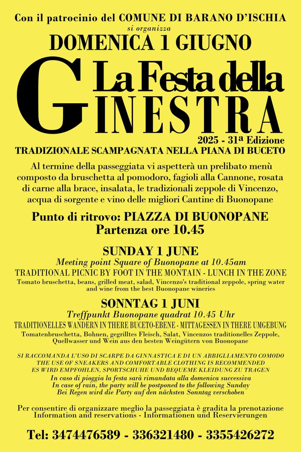 Domenica 1 Giugno a Buonopane si celebra la 31ª edizione della Festa della&nbsp;Ginestra