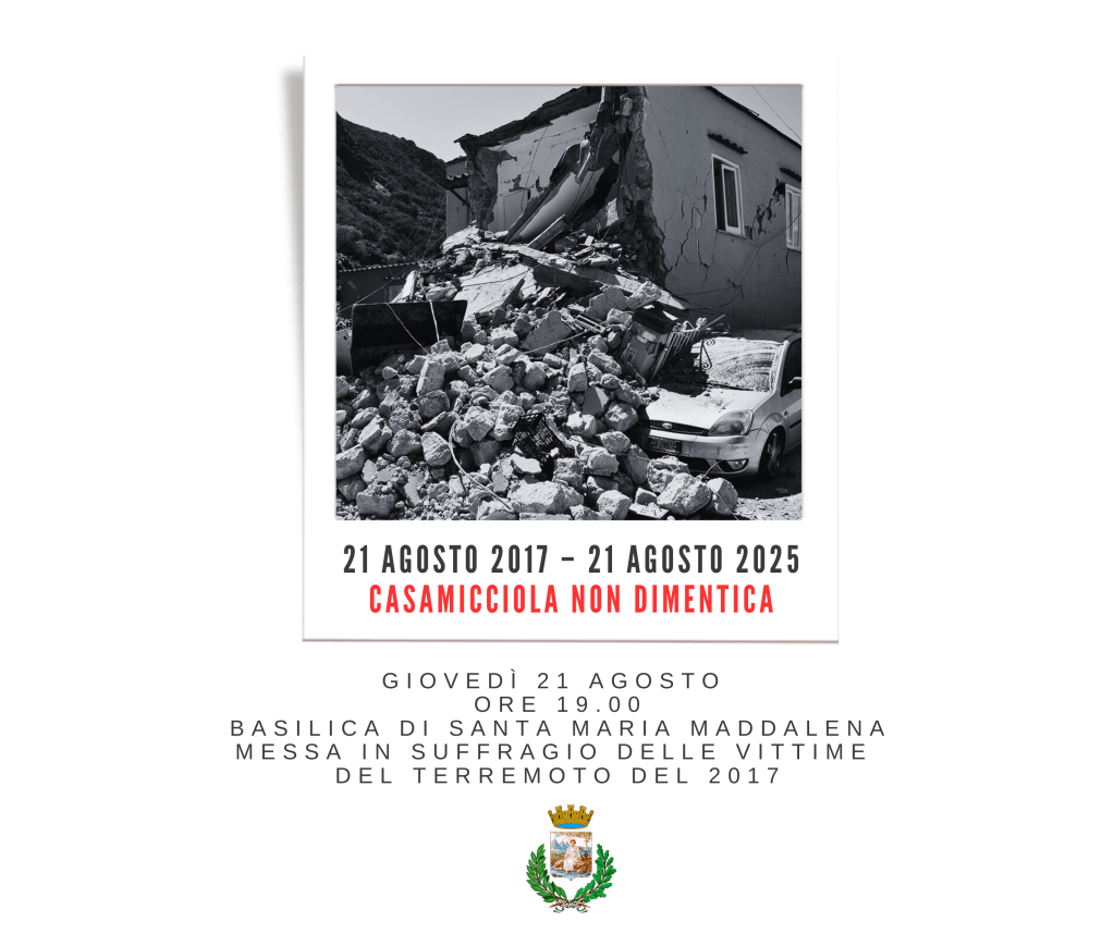 Casamicciola ricorda il sisma del 2017: Santa Messa in suffragio delle&nbsp;vittime