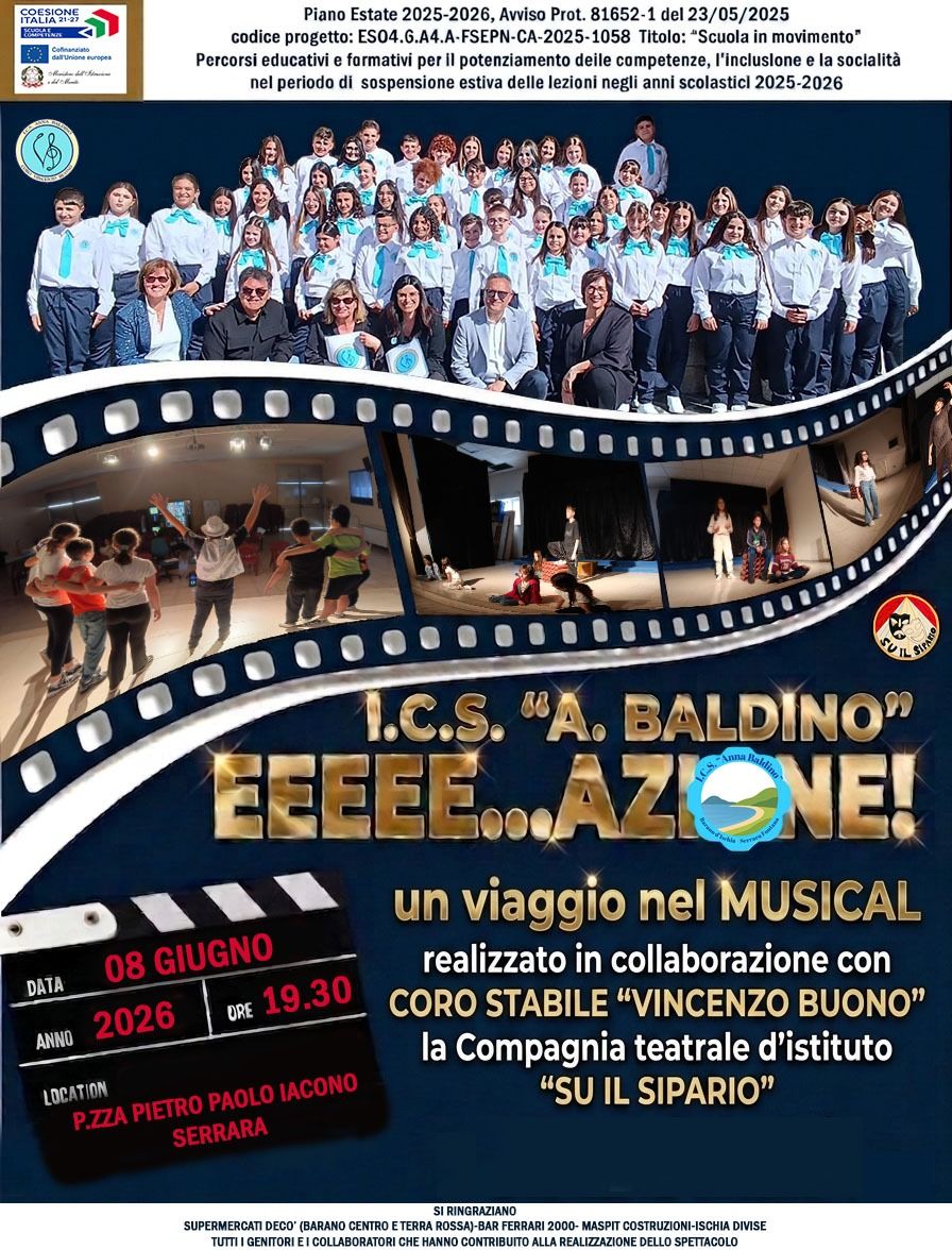 “EEEEE… AZIONE!”: a Serrara una serata di emozioni, musica e talento con gli studenti dell’I.C.S. “Anna&nbsp;Baldino”