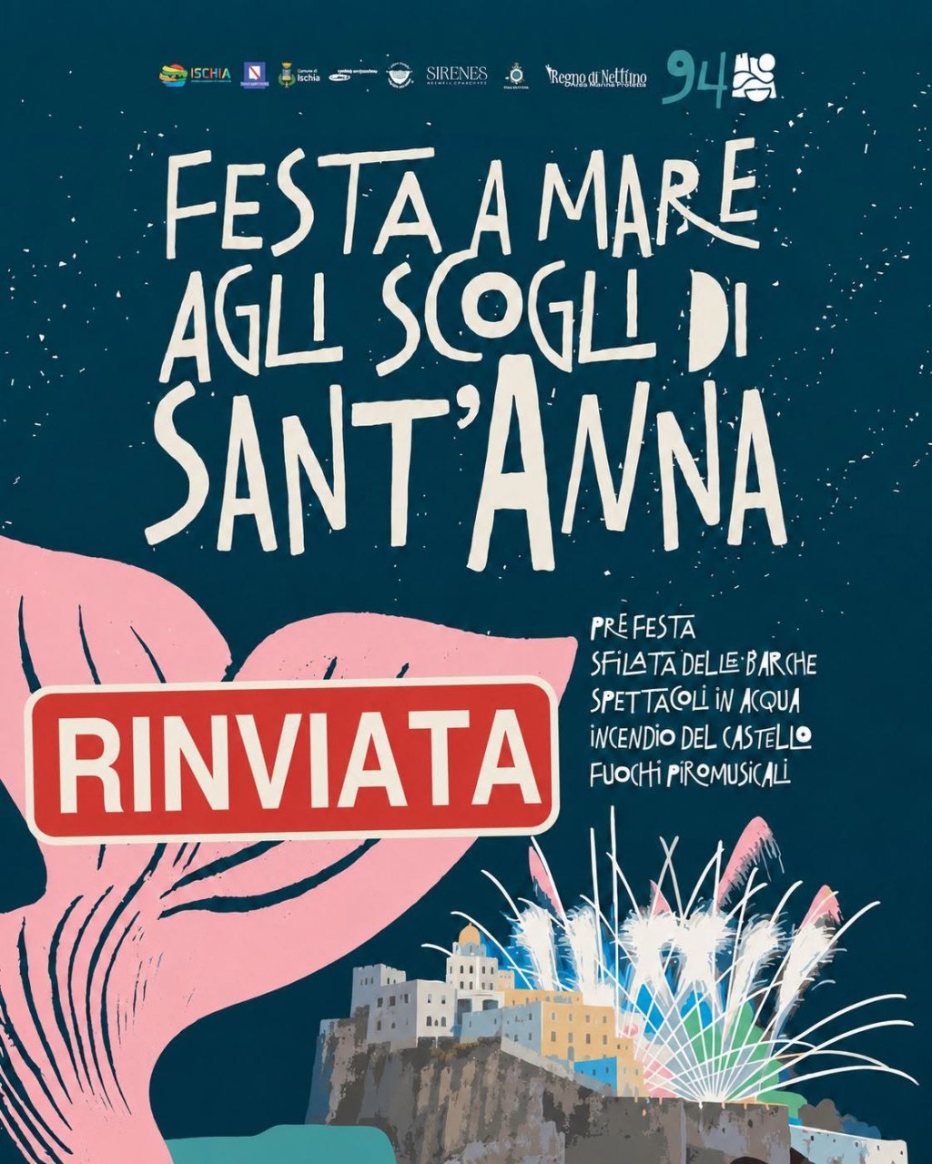 Festa a Mare agli Scogli di Sant’Anna rinviata: la 94ª edizione si terrà venerdì 31&nbsp;luglio