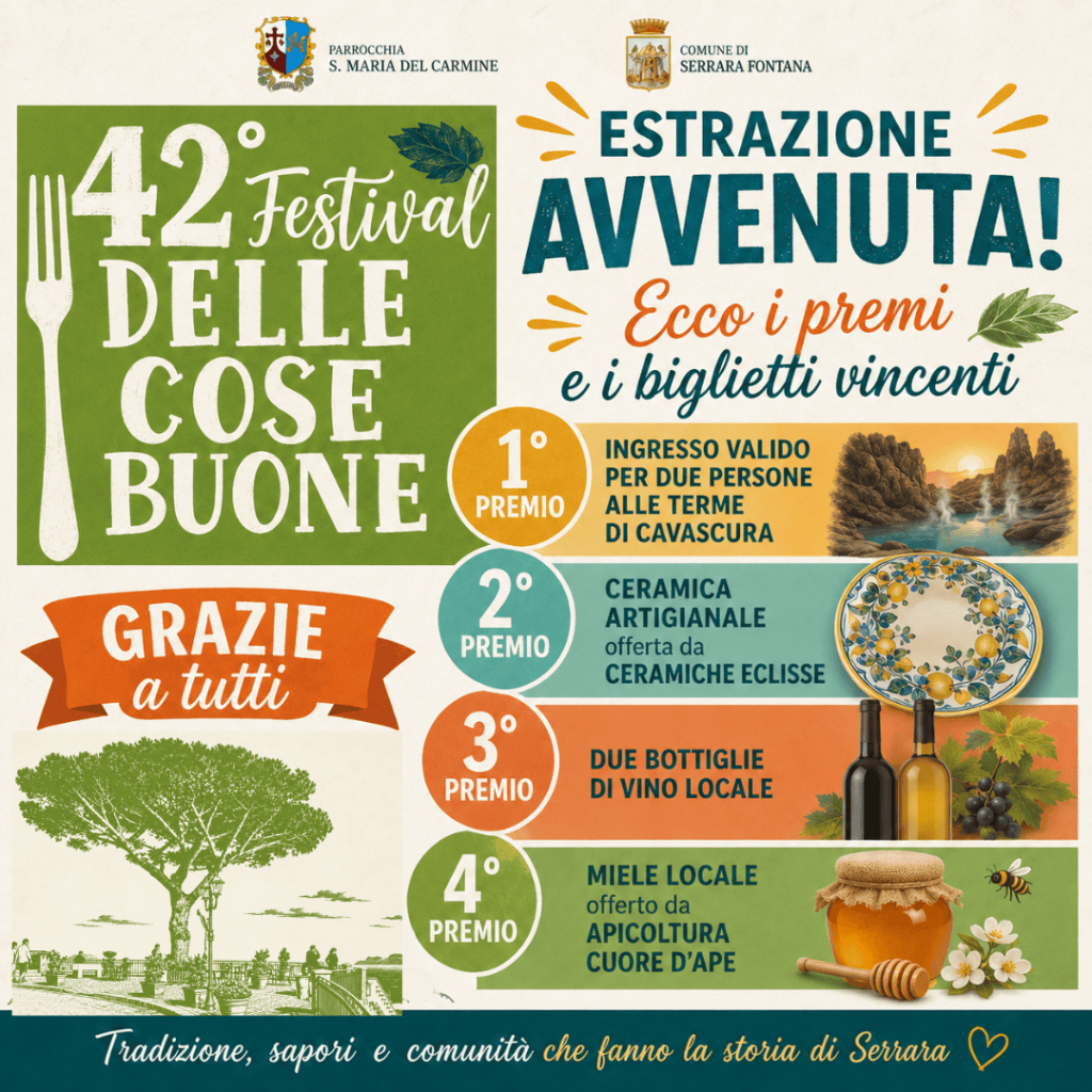 42° Festival delle Cose Buone: estratti i biglietti vincenti della lotteria a&nbsp;premi