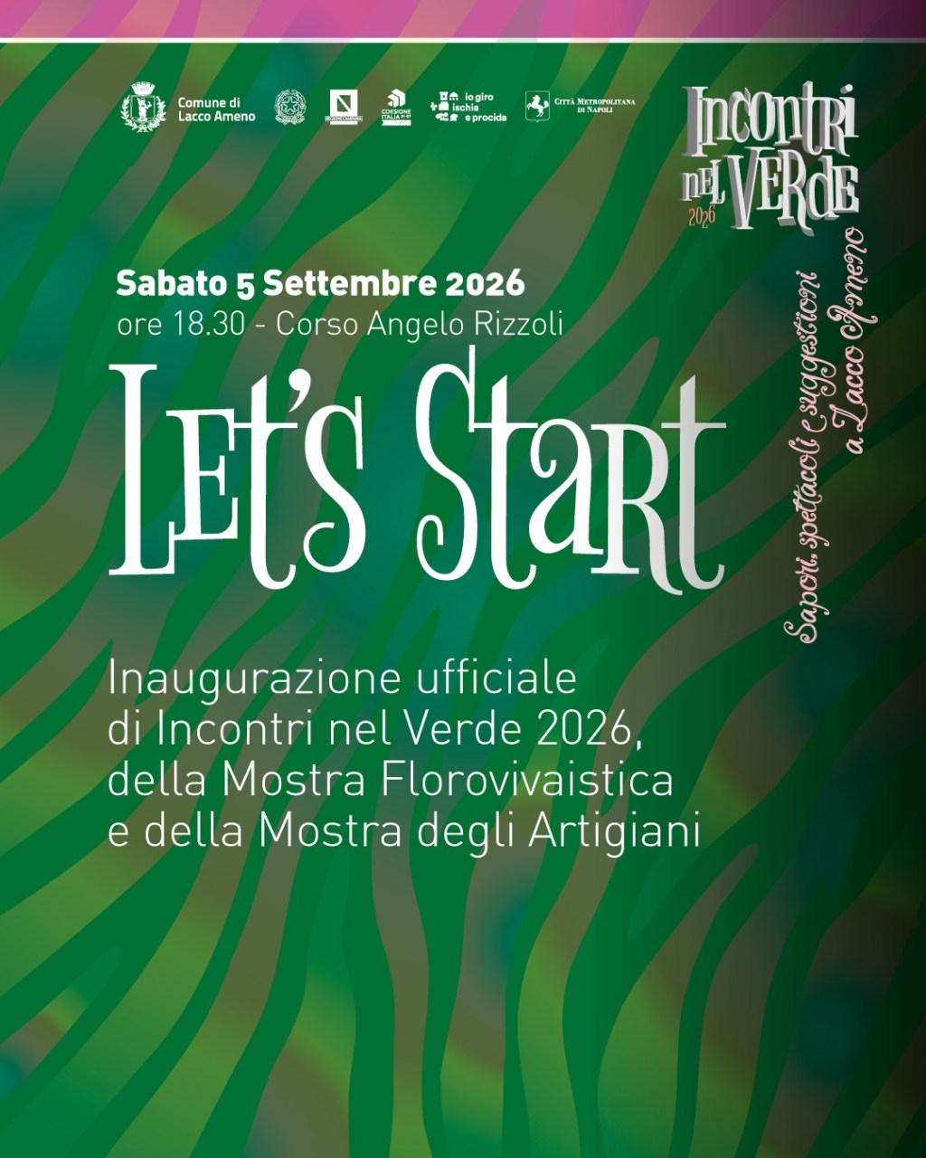 Incontri nel Verde, sabato si comincia: il Corso fiorisce e Piazza Santa Restituta canta con Andrea Sannino