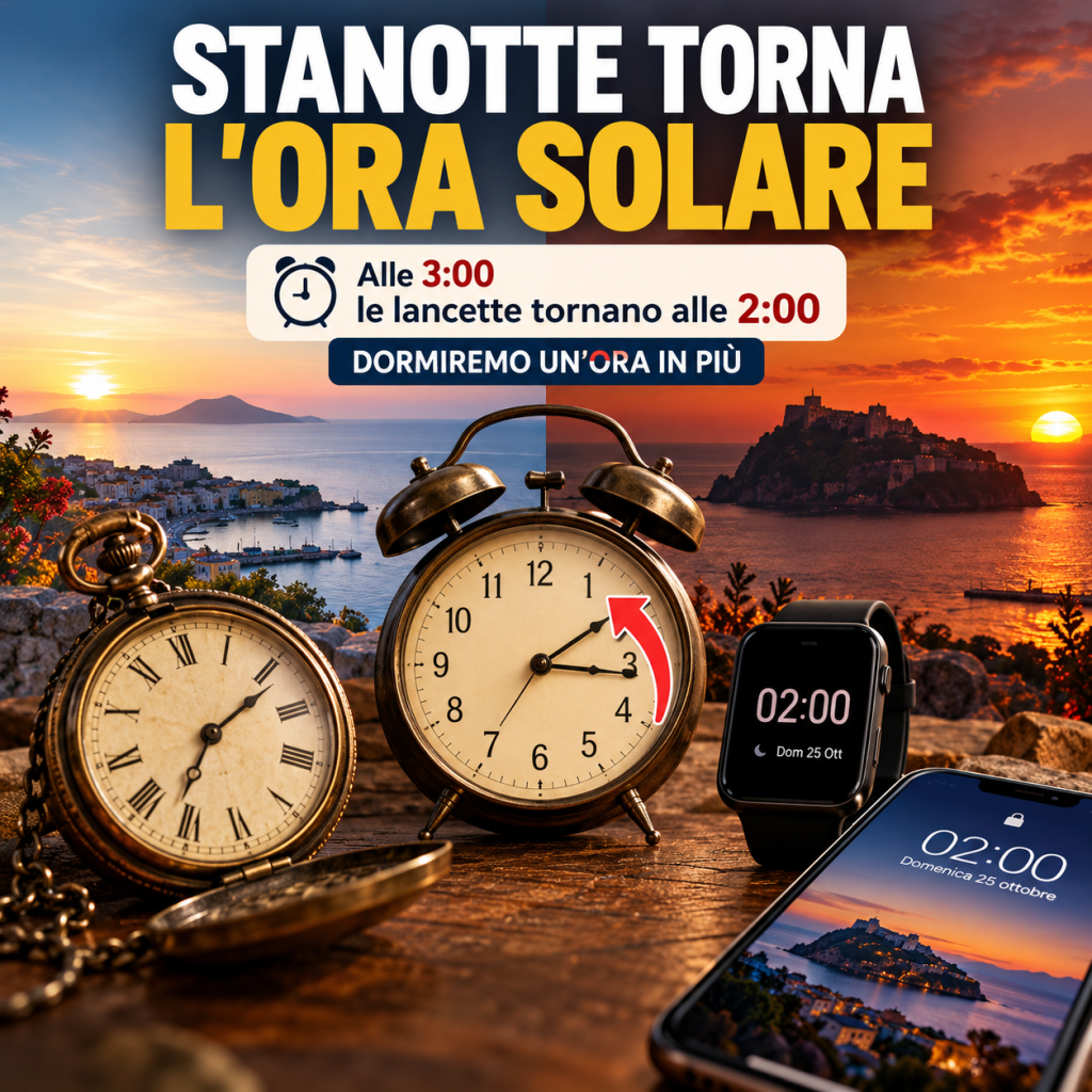 Stanotte torna l’ora solare: lancette indietro di un’ora. Ecco perché cambiamo orario e quanto abbiamo risparmiato nel&nbsp;2026